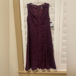 Tommy Hilfiger Strapless Lace Dress in Deep Plum